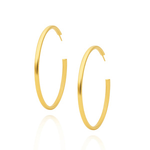 Pozłacane srebrne kolczyki duże koła gładkie 925 kółka na sztyft 5,5 cm