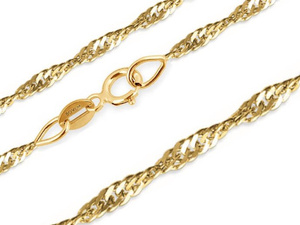 Złoty łańcuszek 585 Singapur 1,7 mm długość 50 cm