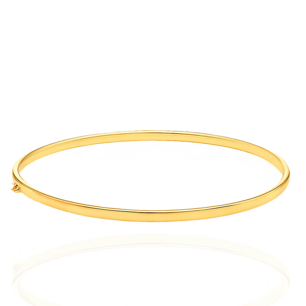 Złota bransoletka bangle 585 sztywna gładka na zatrzask 2,5 mm