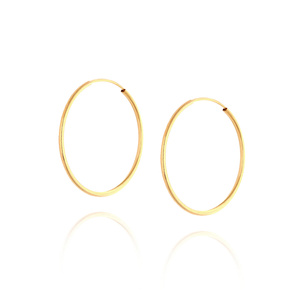 Kolczyki złote koła 585 gładkie średnica 1,7 cm grubość 0,8 mm