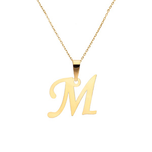 Złota zawieszka wisiorek 585 literka pochyła M