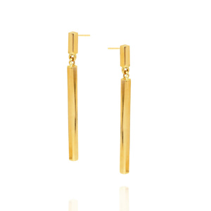 Złote kolczyki słupki 585 długie gładkie klasyczne na sztyft
