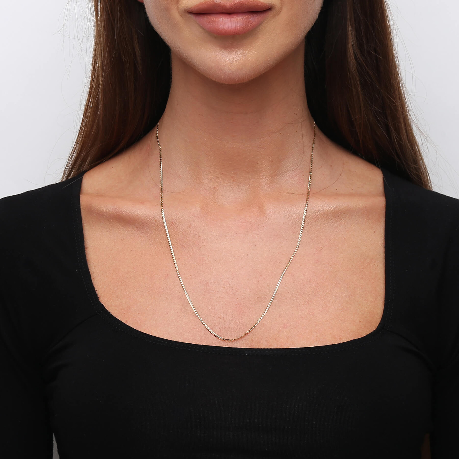 Złoty łańcuszek 585 pancerka pełna 1,5 mm długość 60 cm