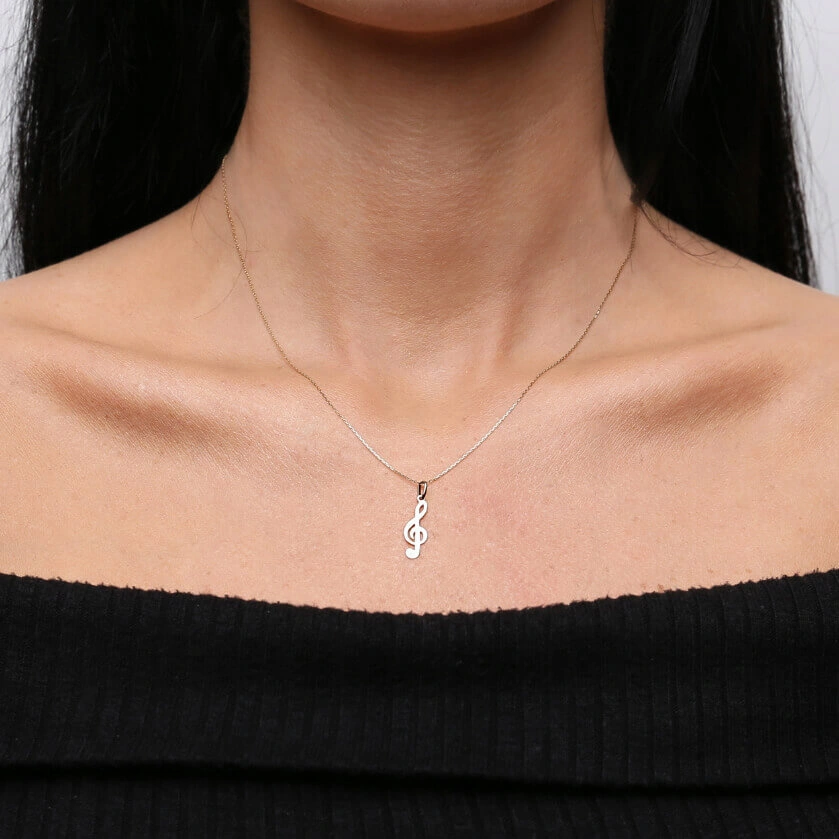 Złota zawieszka 585 klucz wiolinowy 2,2 cm
