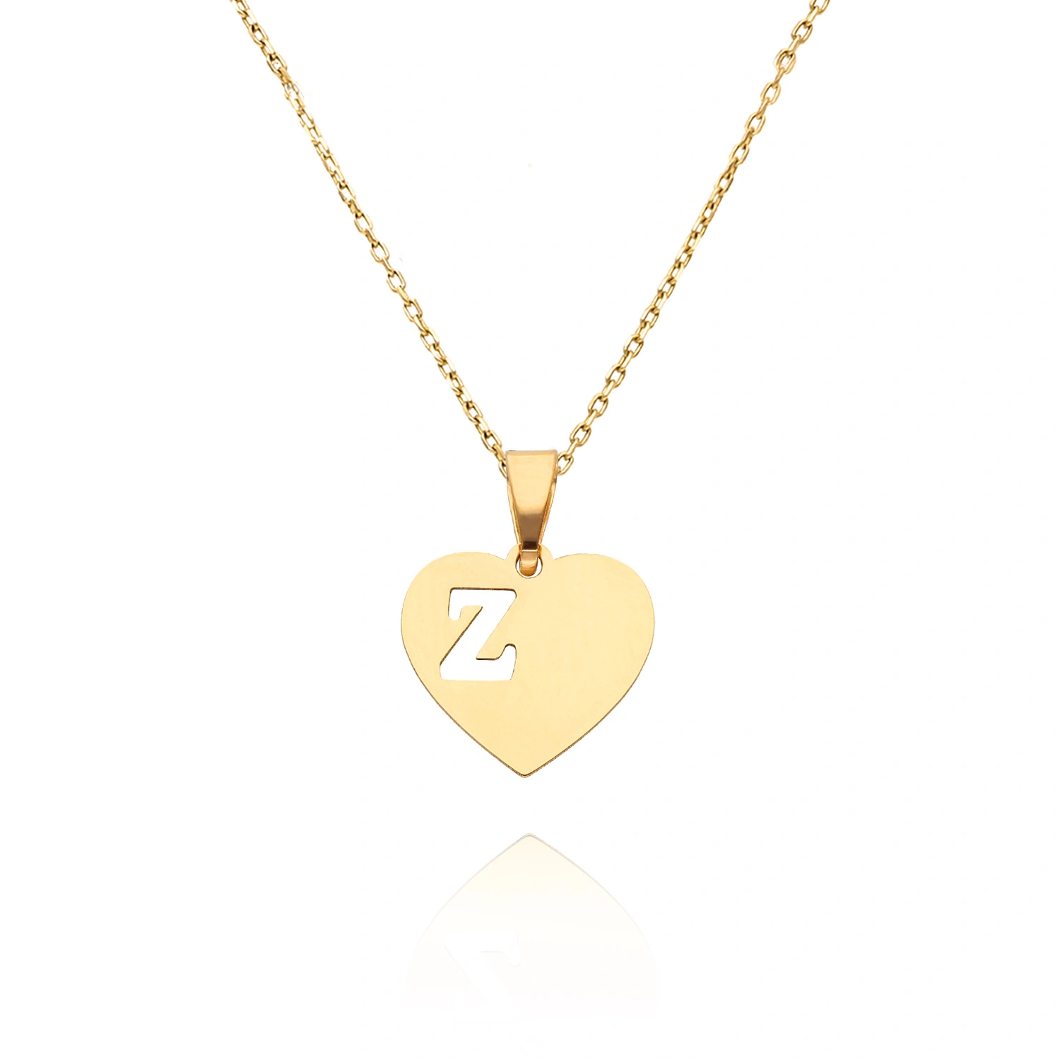 Złota zawieszka serce 585 literka Z wysokość 1,8 cm