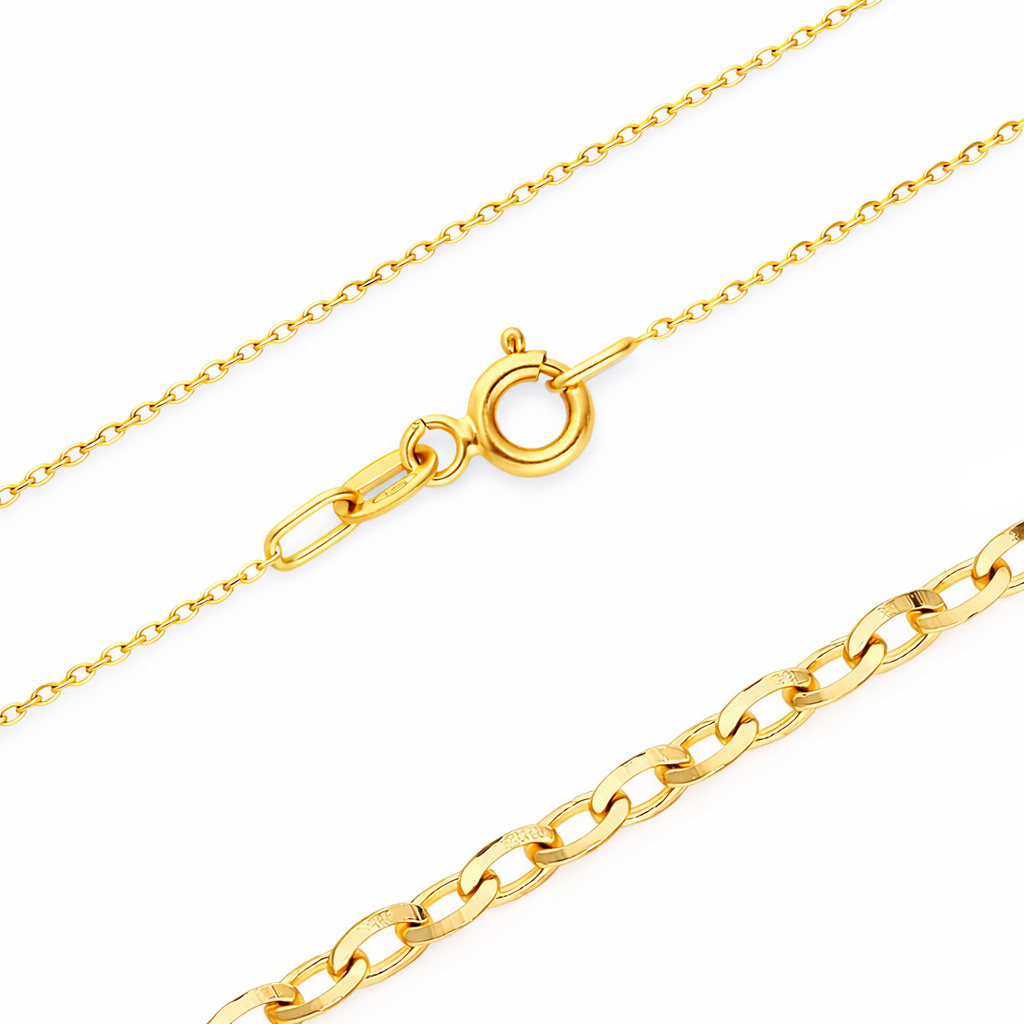 Złota bransoletka 585 Ankier diamentowany 1 mm długość 23 cm