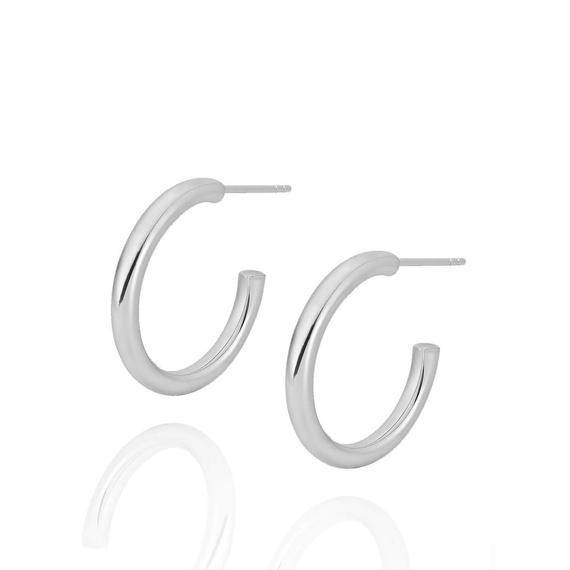 Srebrne kolczyki koła 925 gładkie na zatrzask 2,5 cm