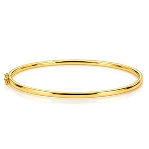 Złota bransoletka bangle 585 zaokrąglona sztywna gładka na zatrzask 2,6 mm