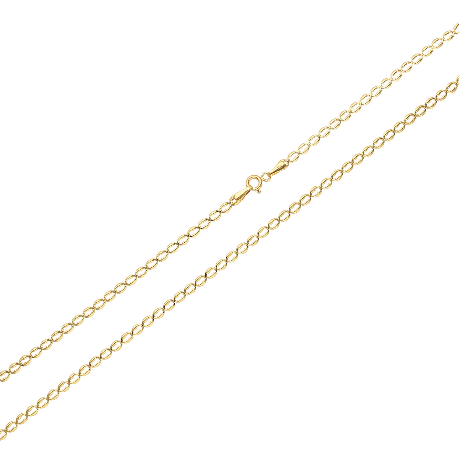 Złoty naszyjnik kawa 585 łańcuszek 2 mm żółte złoto 55 cm