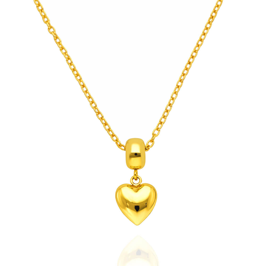 Złoty naszyjnik serce 585 serduszko gładkie ankier 40-43 cm