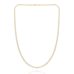 Złoty łańcuszek 585 kawa białe i żółte złoto długość 45 cm