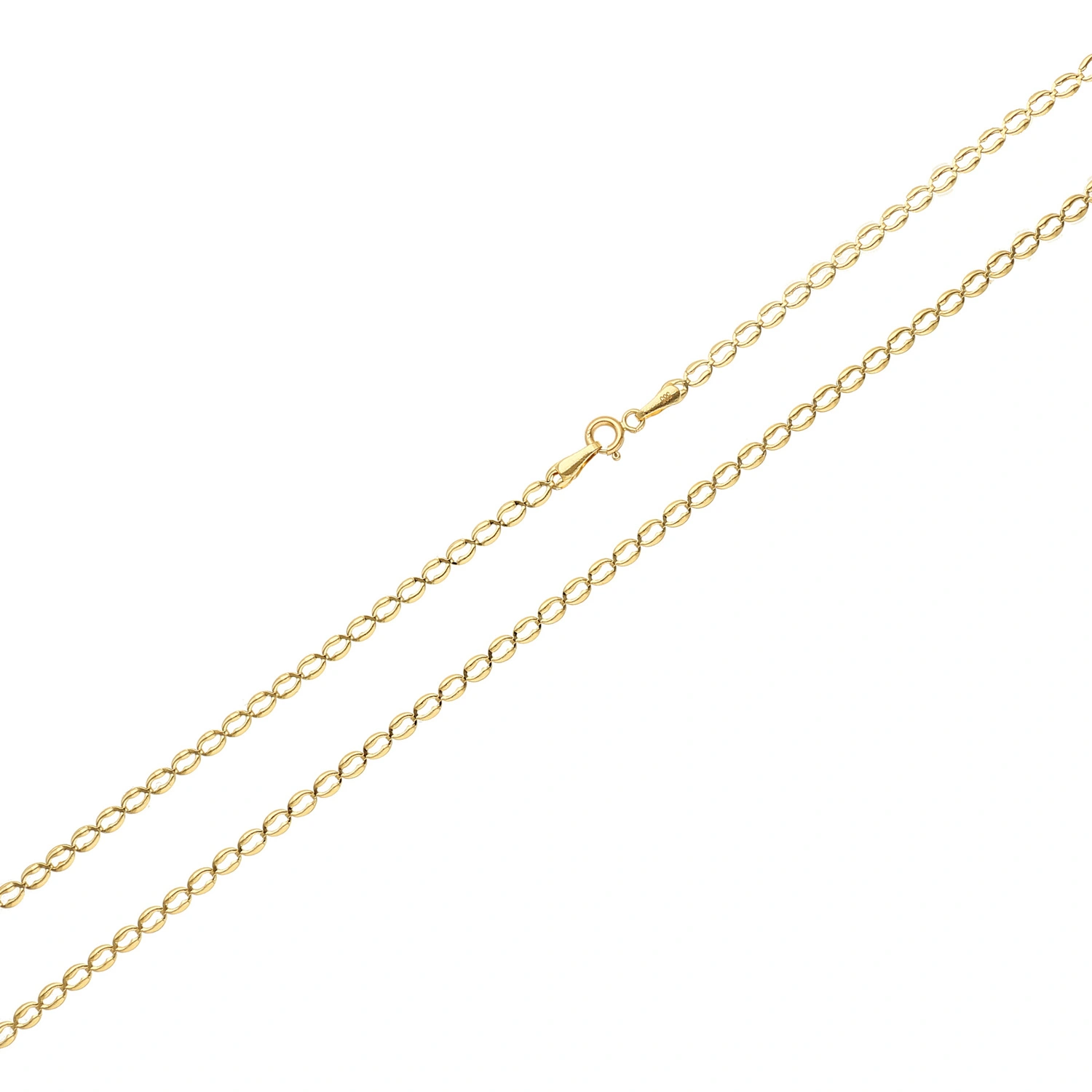 Złoty naszyjnik kawa 585 łańcuszek 2 mm żółte złoto 55 cm