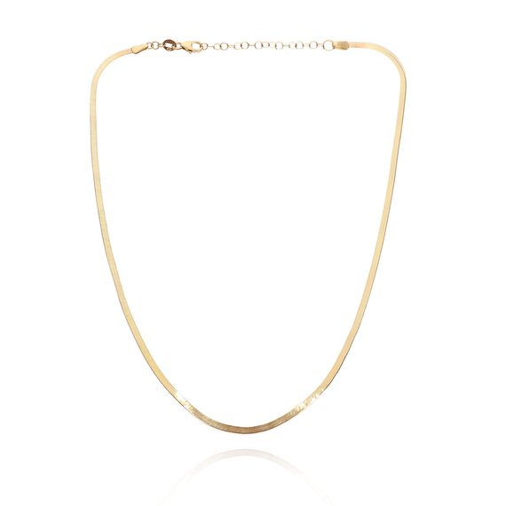 Naszyjnik złoty taśma wąska żmijka 585 gładka 2,5 mm długość 36-40 cm Choker