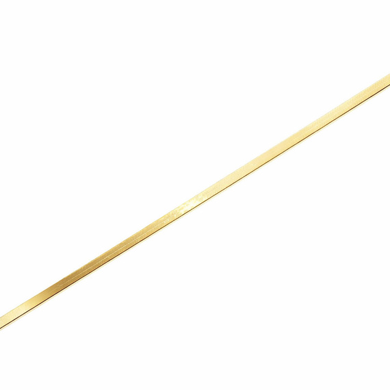 Bransoletka złota taśma 585 wąska żmijka na nogę gładka 2,5 mm długość 21 - 24 cm