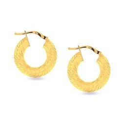 Złote kolczyki koła 585 fasetowane kółka kreol