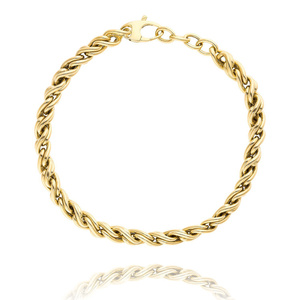 Złota bransoletka damska kręcona 585 korda gruba gładka 18-20 cm