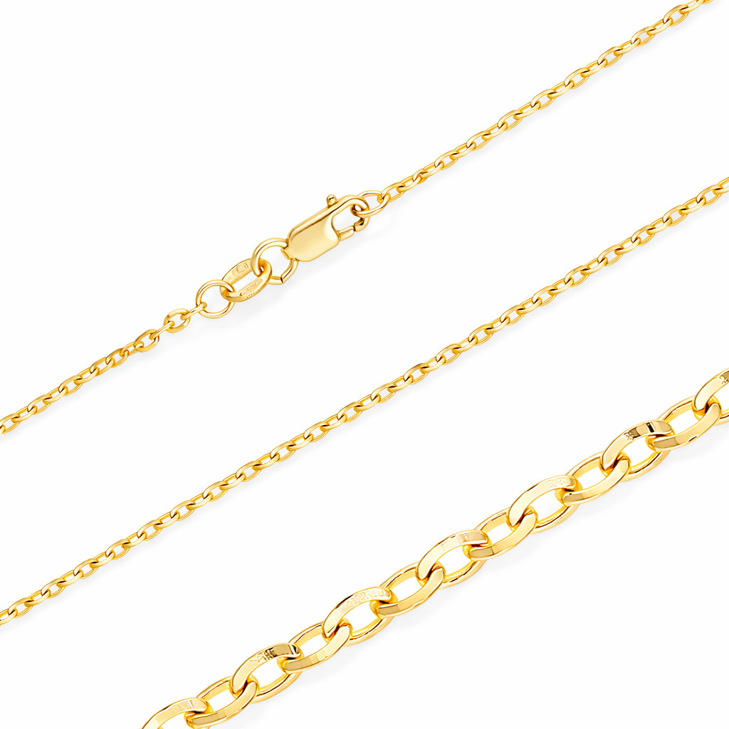 Złoty łańcuszek 585 Ankier diamentowany 2,2 mm długość 55 cm szeroki