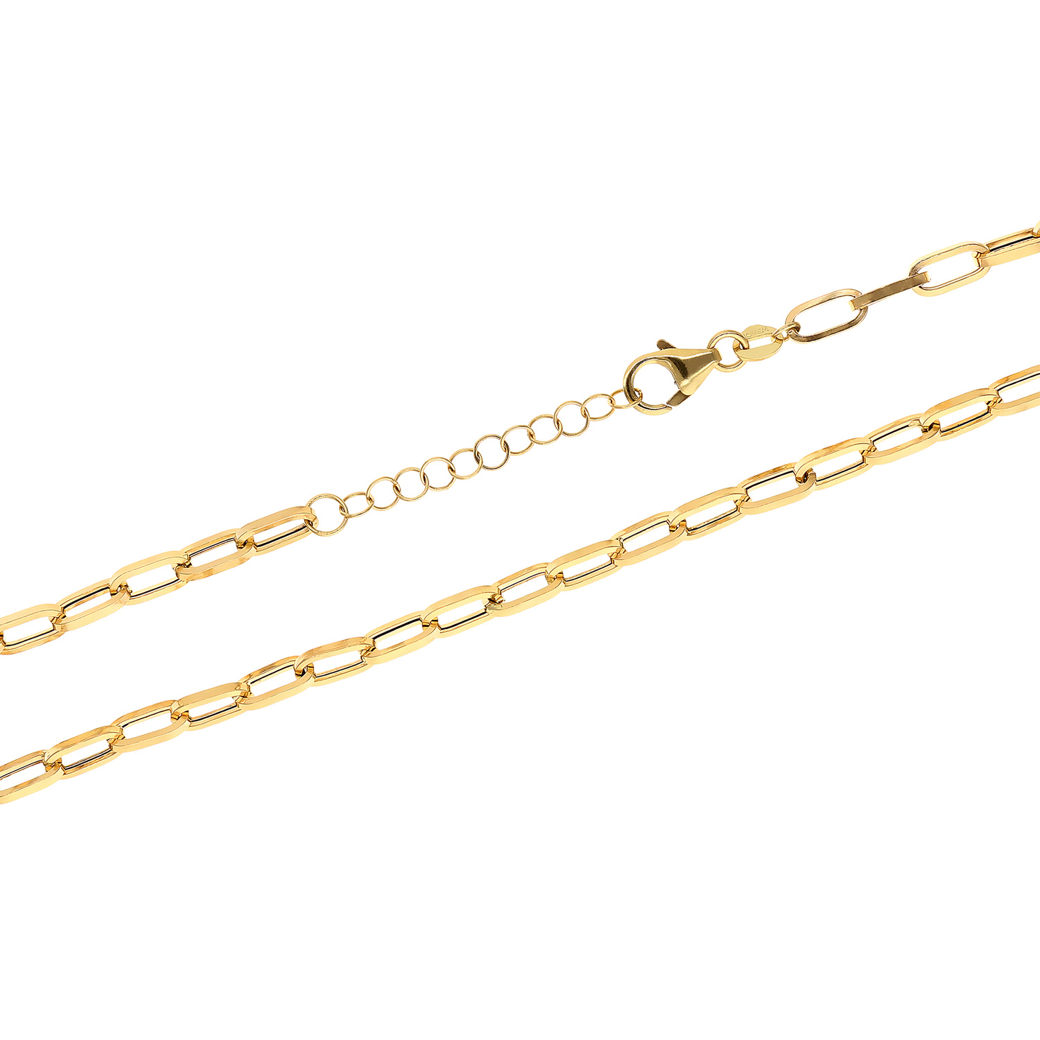 Złoty łańcuch 585 dmuchany 4 mm splot ankier 40 - 43 cm agrafki paperclip