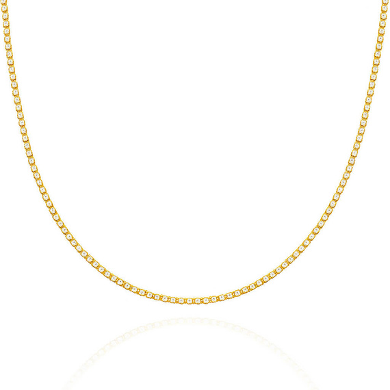 Złoty naszyjnik 585 tenisowy białe cyrkonie 40-45 cm