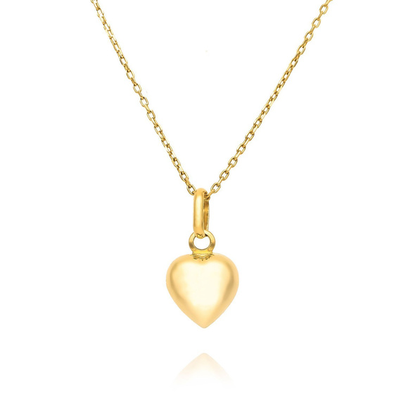 Złoty medalik serce 585 Matka Boska Częstochowska w sercu Jezus Komunia Chrzest 1,6 cm