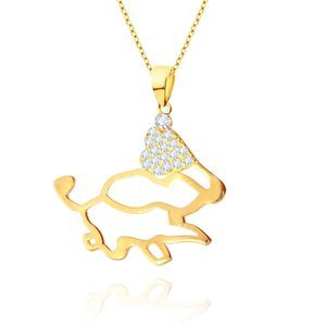 Złota zawieszka słoń serce 585 słonik z cyrkoniami