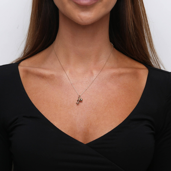 Złota zawieszka wiara, nadzieja, miłość 585 serce kotwica krzyż 