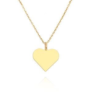 Złota zawieszka 585 gładka serce duże 1,8 cm grawer