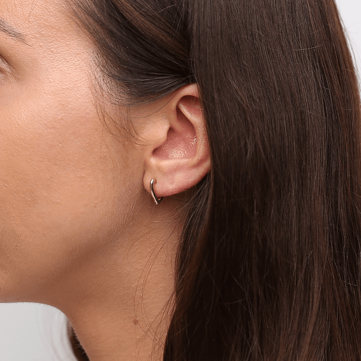 Kolczyki złote serca 585 gładkie małe na zatrzask