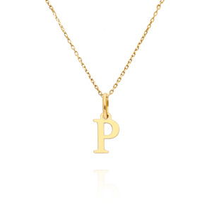 Złota zawieszka wisiorek 585 prosta mała literka P wysokość 1 cm