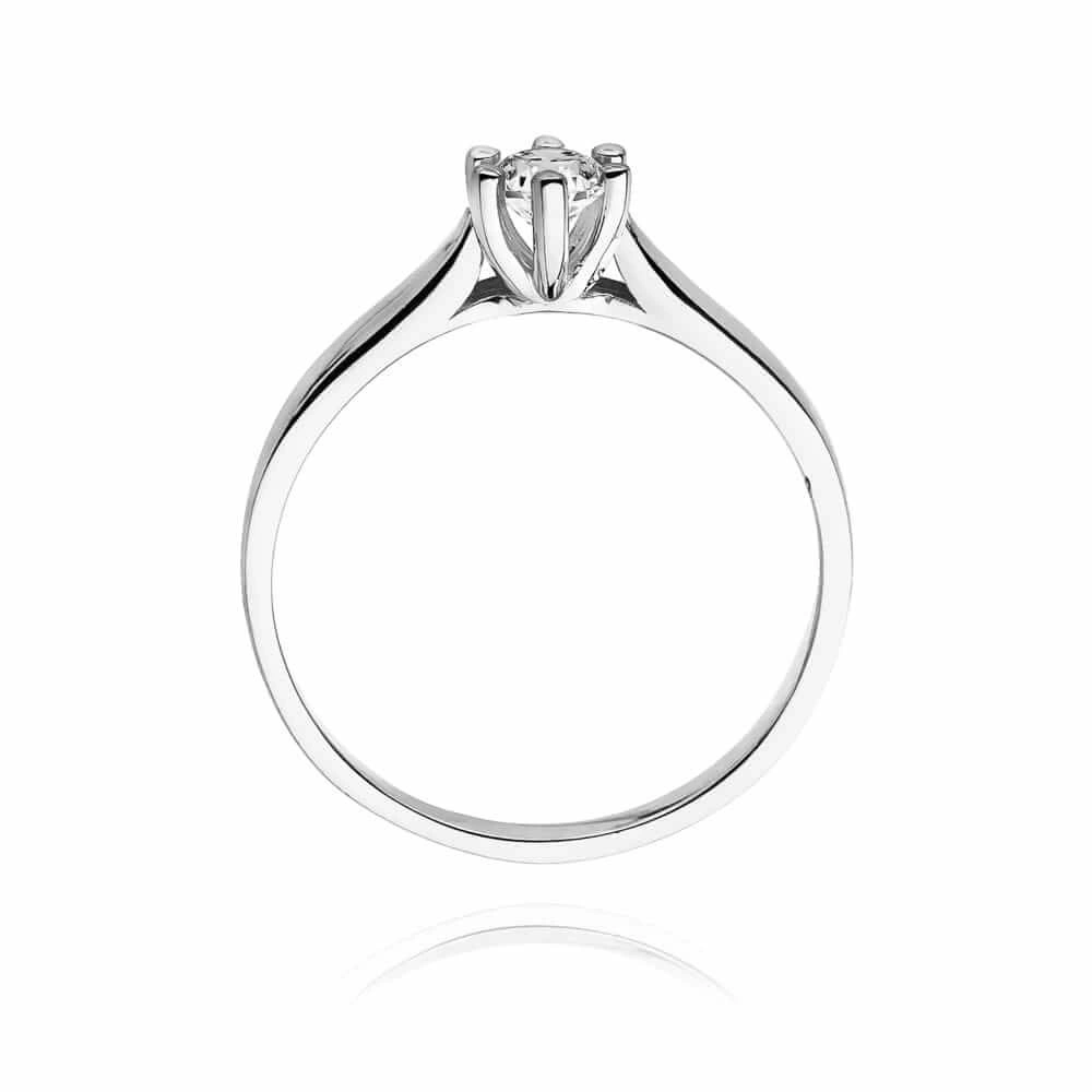 Złoty pierścionek zaręczynowy z diamentem 0,20 ct białe złoto