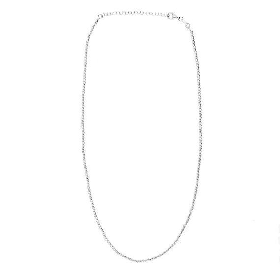 Srebrny naszyjnik 925 kuleczki fasetowane długość 42-45 cm 