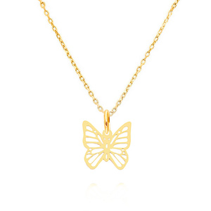 Złota zawieszka 585 płaska ażurowa motylek 1,4 cm