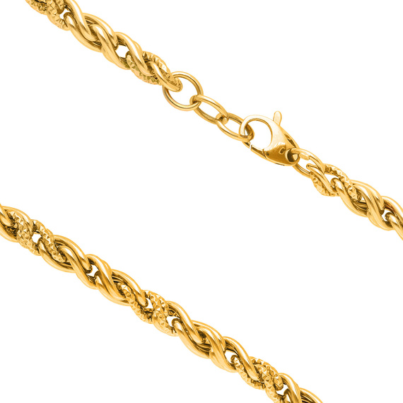 Złoty naszyjnik 585 korda gruba diamentowana kręcona 45-48 cm 