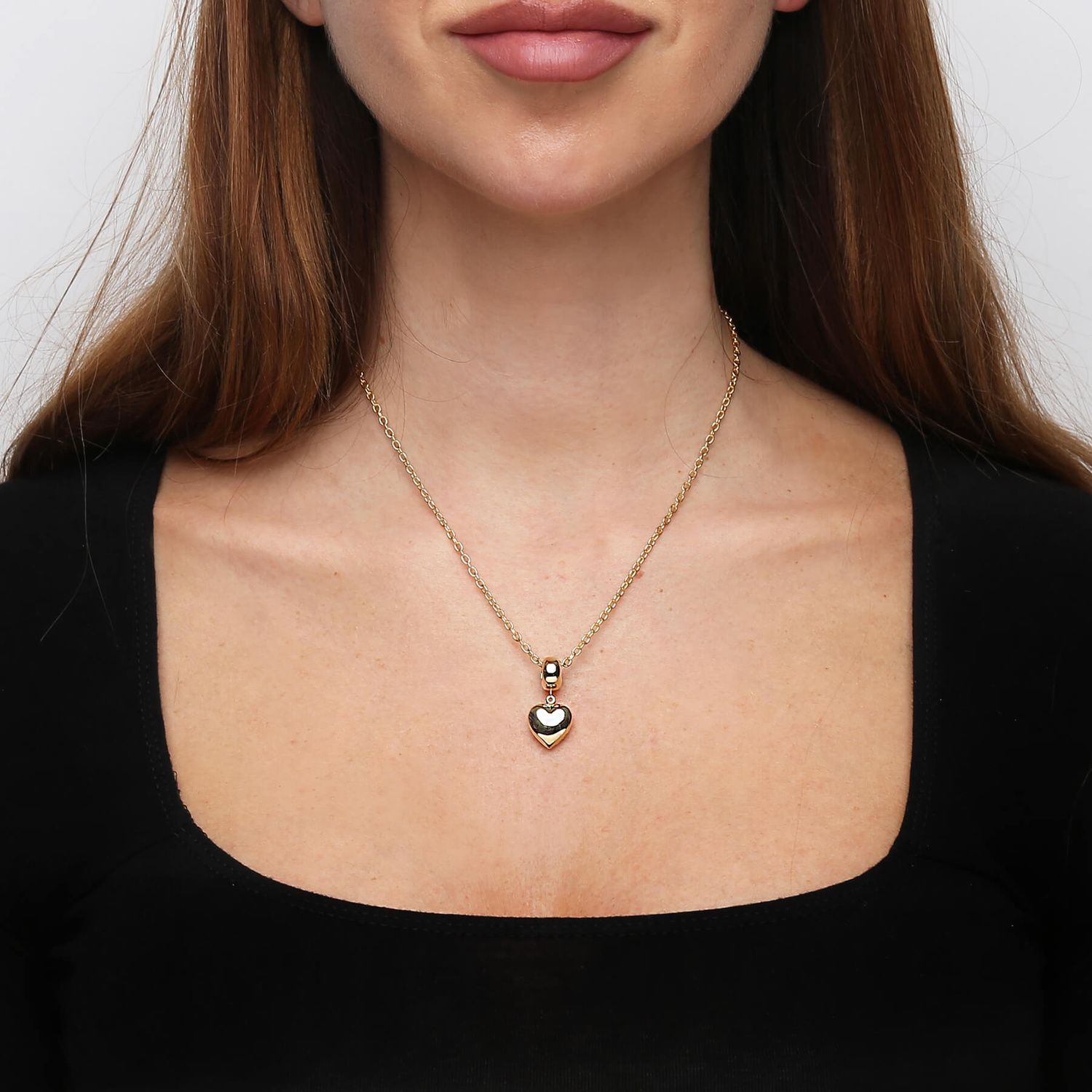 Złoty naszyjnik serce 585 serduszko gładkie ankier 40-43 cm