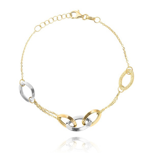 Złota bransoletka damska 585 ankier owalne ogniwa 18-20 cm