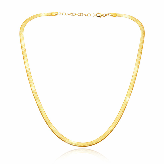 Naszyjnik złoty taśma żmijka 585 gładka 4 mm długość 40-45 cm Choker 