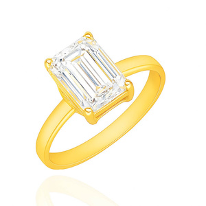 Złoty pierścionek zaręczynowy 585 biały topaz oktagon 1,95 ct