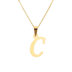 Złota zawieszka wisiorek 585 literka pochyła C
