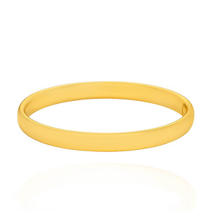 Srebrna pozłacana bransoletka bangle 925 sztywna szeroka gładka elastyczna 3,8 mm