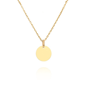 Złota zawieszka 585 gładka okrągła grawer