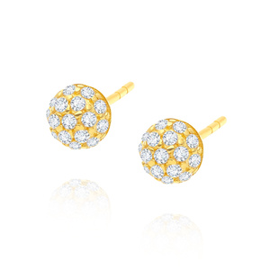 Złote kolczyki 585 kulki z cyrkoniami