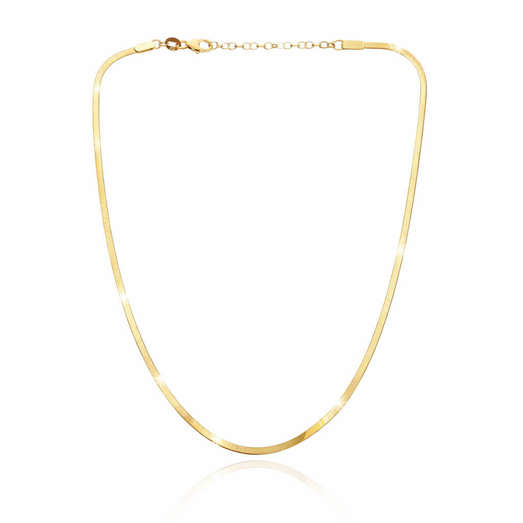 Naszyjnik złoty taśma wąska żmijka 585 gładka 2,5 mm długość 36-40 cm Choker