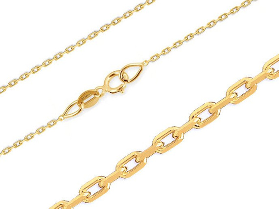 Złoty łańcuszek 585 Ankier 1 mm długość 50 cm