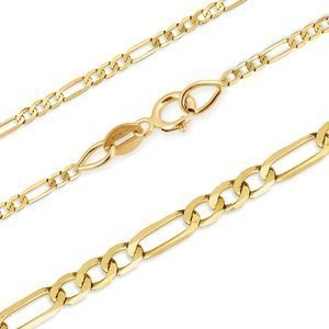 Złoty łańcuszek 585 Figaro 2 mm długość 45 cm Komunia Chrzest Bierzmowanie