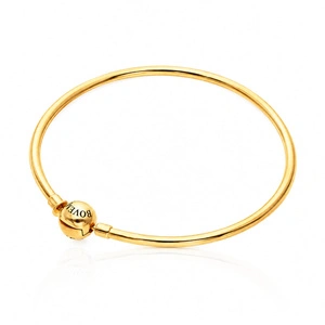 Złota bransoletka 585 na charmsy 2,5 mm modułowa baza sztywna bangle 19 cm