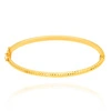 Złota bransoletka sztywna 585 diamentowana spiralna bangle kółko na zatrzask