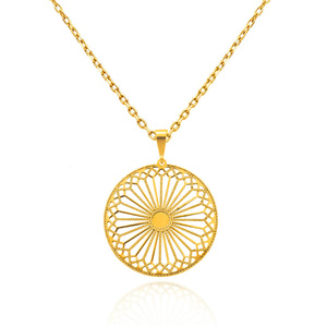 Złota zawieszka koło 585 ażurowe kółko 