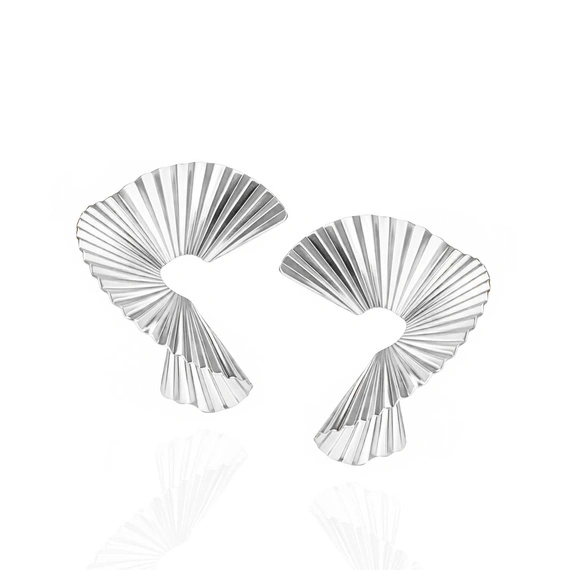 Srebrne kolczyki spiralne 925 skręcone fasetowane plisowane na sztyft 2,8 cm