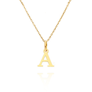 Złota zawieszka wisiorek 585 prosta mała literka A wysokość 1 cm