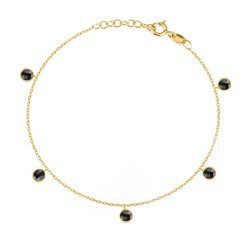 Bransoletka złota z czarnymi cyrkoniami 585 Nyks
